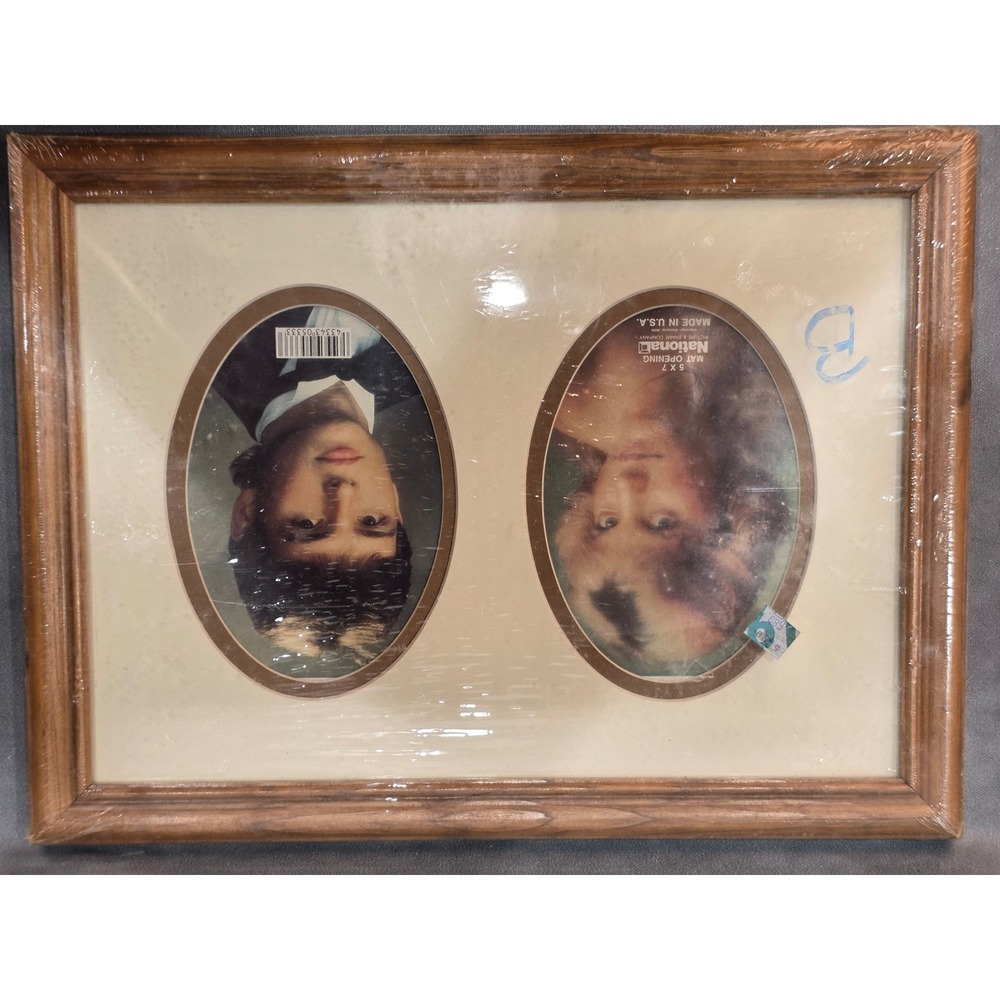 National Picture & Frame Wood Double Oval 5x7 Photo Frame Brown 10x14 2028122BR
